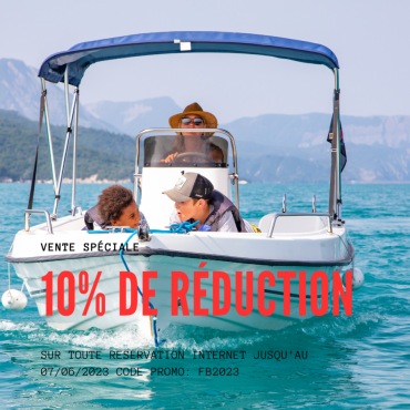 Promotion : 10% sur la location de votre bateau